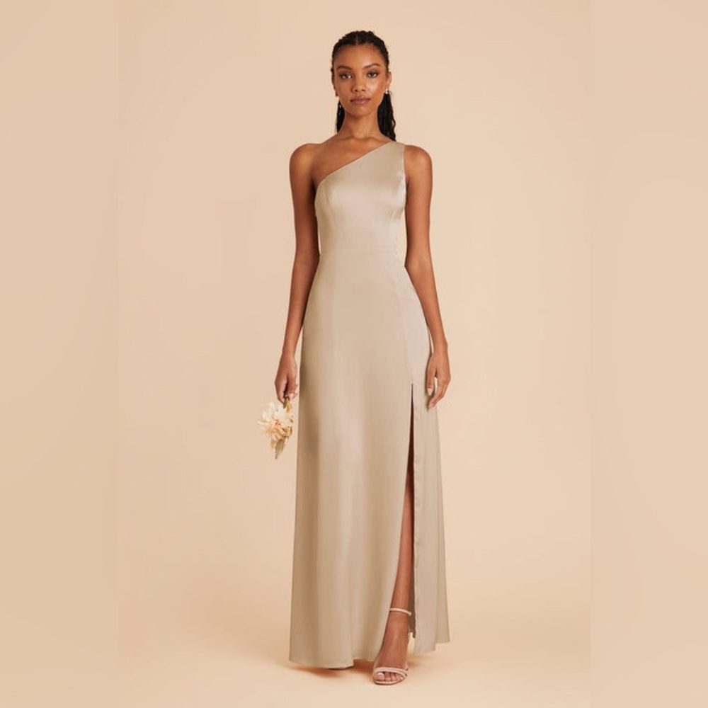 Kira Matte Satin Dress - Neutral Champagne